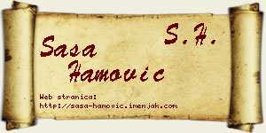 Saša Hamović vizit kartica